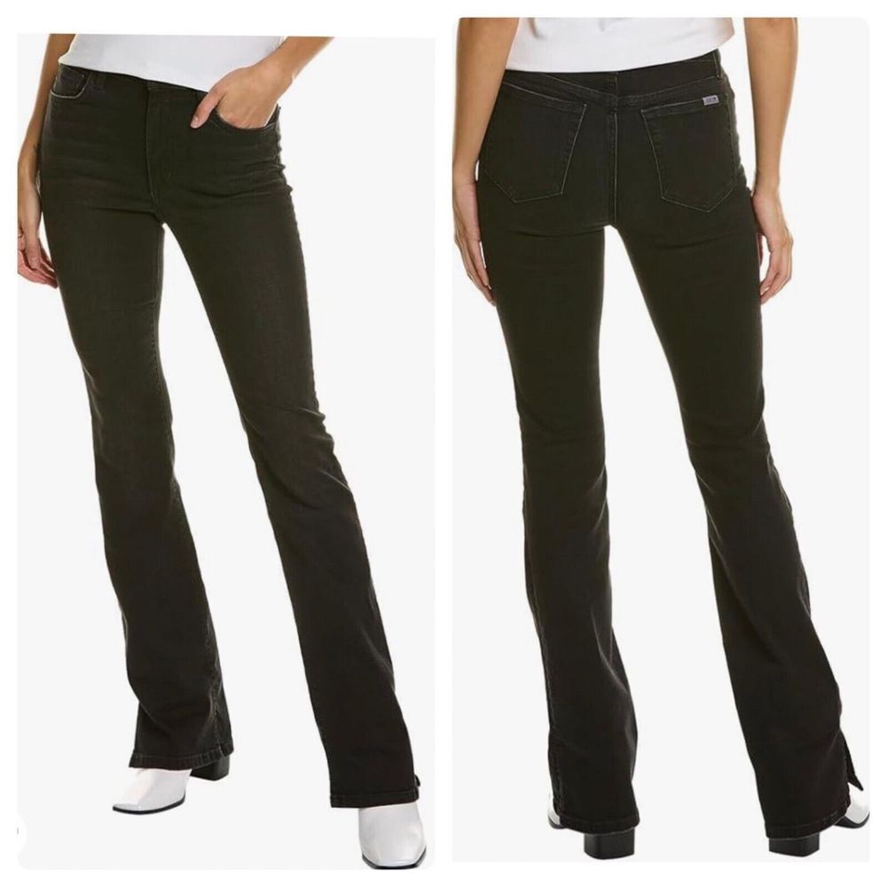 Joes Jeans Womens 29x30 Amber Black Distressed High Rise Curvy Boot Cut Denim